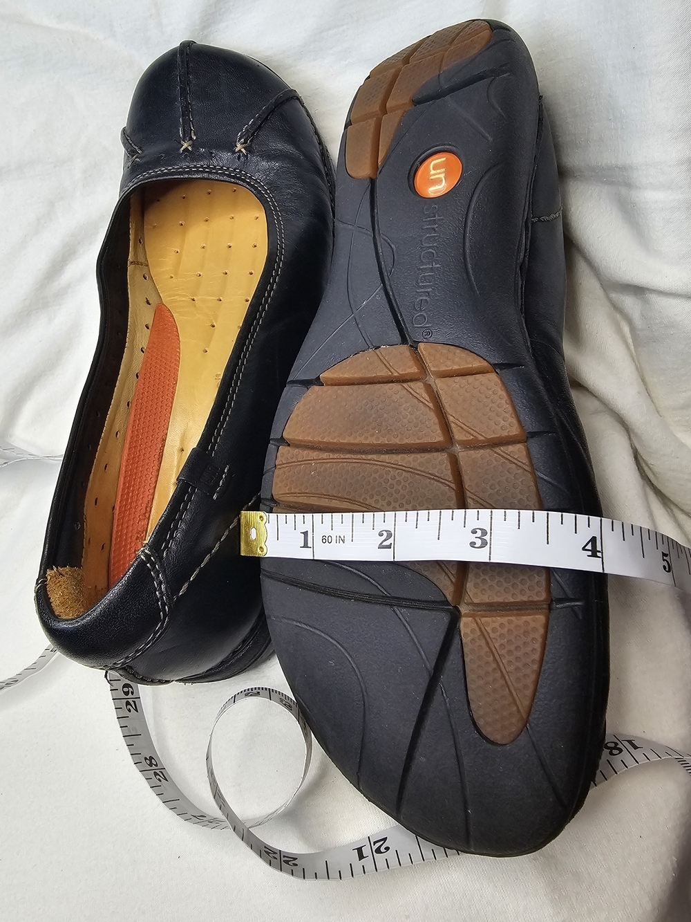 Y2K Clarks Unstructured Flat Shoes Rosily Brown Ballet Leather Loafer Slip On - Picture 16 of 16